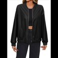 thumbnail image 2 of Chaqueta Informal de Sintético para Motocicleta, de Corta y Larga, para Mujer Negro M, 2 of 9