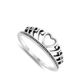 thumbnail image 4 of Oxidized Heart Tiara Crown Purity Promise Ring Sterling Silver Band 925 Jewelry Female Male Size 9, 4 of 4