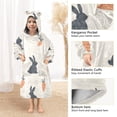 thumbnail image 3 of FORMRS Wearable Blanket Hoodie with Sleeves for Kids Cozy Flannel Sweatshirt, Bunnies and Carrots, 3 of 7