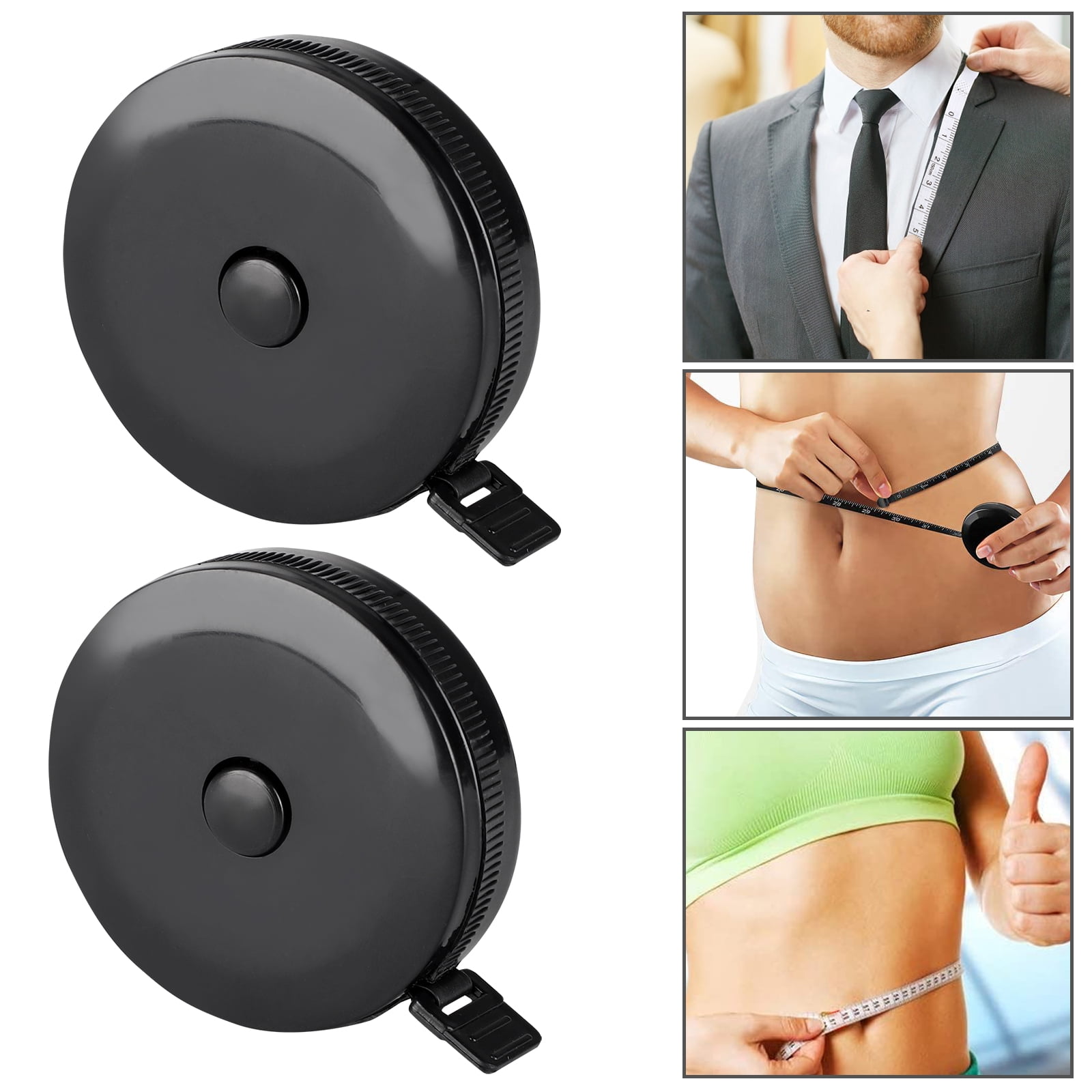 2Pcs Measuring Tapes for Body, Retractable Fabric Sewing Tailor Tape