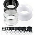 thumbnail image 2 of Huanledash 1Pair Silicone Flesh Tunnel Double Flared Saddle Ear Plug Gauge Unisex Piercing, 2 of 8