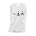 thumbnail image 2 of Wowcloth Women's Christmas Print Fleece-Lined Thermal Top, Warm and Fitted Base Layer Shirt with Long Sleeve Round Neck for Winter Daily Wear, 2 of 5