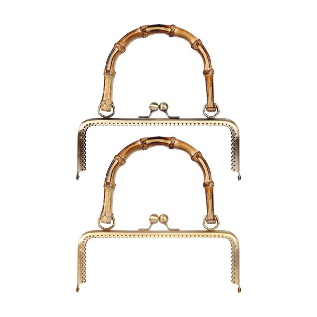 Marco Monedero Metal Cerradura Broche Beso Cuadrado Bambú para Bolsas Bricolaje FLhrweasw