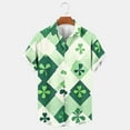 thumbnail image 2 of JURANMO Happy St Patricks Day Men Funny Print Shirt Casual Button Down Hawaiian Shirt Beach Holiday Short Sleeve Shirts Green XL Fall Savings, 2 of 6