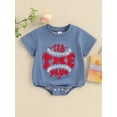 thumbnail image 4 of Jxzom Newborn Baby Boy Girl Baseball Outfit Short Sleeve Letter Baseball Embroidery Romper Bodysuit 0 3 6 12 18 Months Summer Clothes, 4 of 7