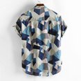 thumbnail image 2 of Camisas De Vestir Para Hombre Manga Larga El color de la manga de Colable de color suelto Mens Casual golpeó camisas de verano camisas de Men (Blue, L), 2 of 7
