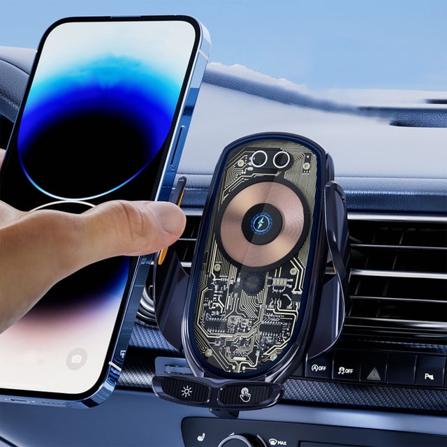 TIMIFIS Support de Charge Sans Fil Modèles Multiples Utilisation Détection Intelligente Verrouillage Automatique Charge Super Rapide Installation Stable de Sortie Rotation 360 Degrés Charge Sans Fil pour Voiture