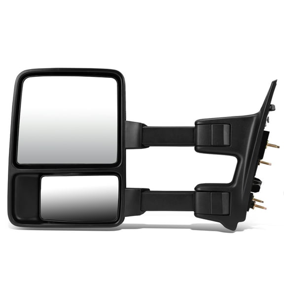 DNA Motoring TWM-027-T666-BK-AM-L For 2008 to 2016 Ford Super Duty Manual Amber LED Turn Signal Towing Mirror (Left / Driver)