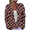 thumbnail image 2 of Cárdigan de mujer, cárdigan de manga larga, ahuecado, color sólido, chaqueta informal, parte superior de poliéster para mujer, 2 of 5