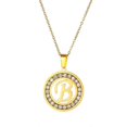 thumbnail image 1 of Collar con colgante redondo Yashi 26 letras AZ color dorado, 1 of 5