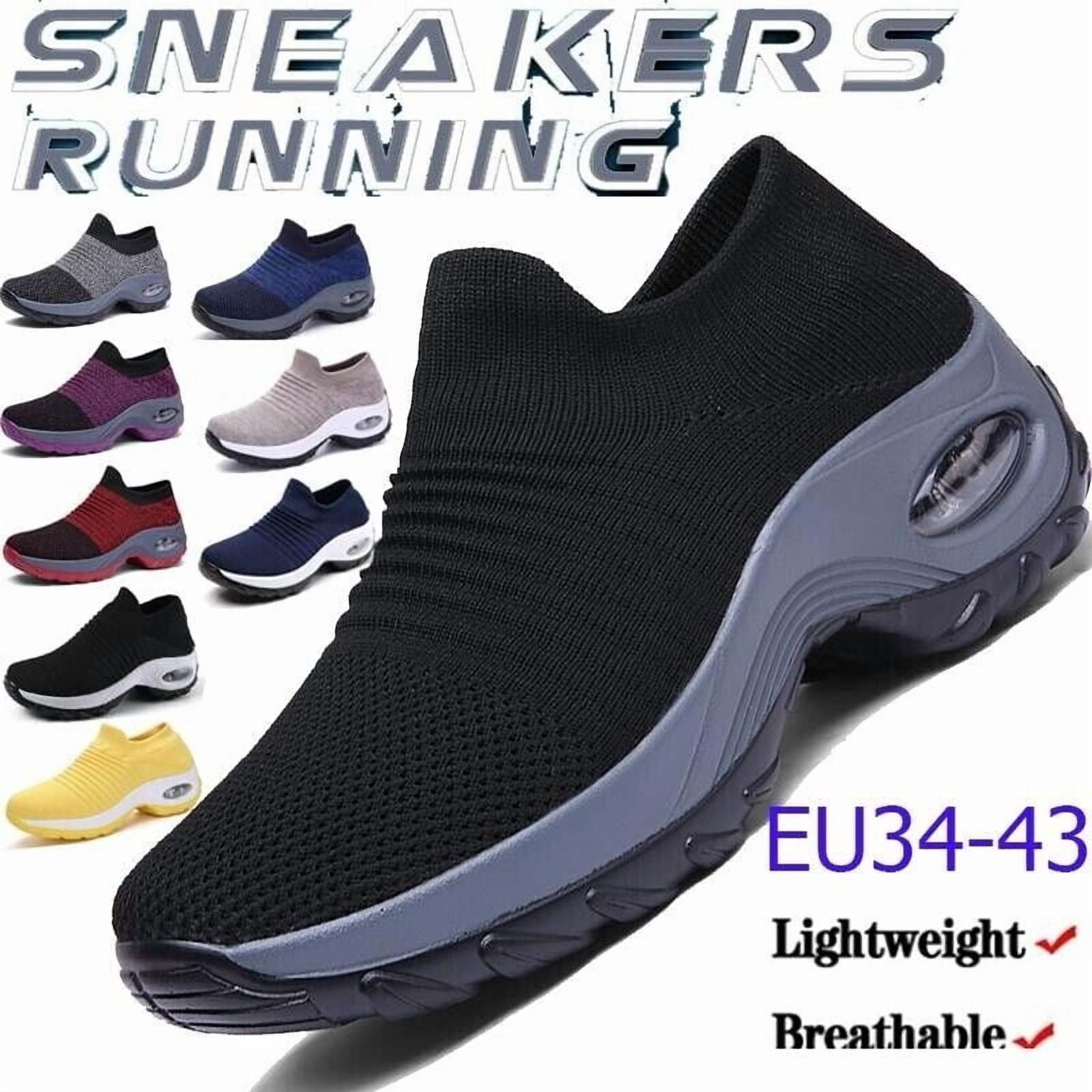 Women Walking Shoes Breathable Sneakers Slip on Outdoor Running Tennis Trainers