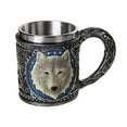 thumbnail image 4 of Lone Spirit Wolf Celtic Magic 11oz Resin Coffee Mug with Stainless Steel Insert, 4 of 5