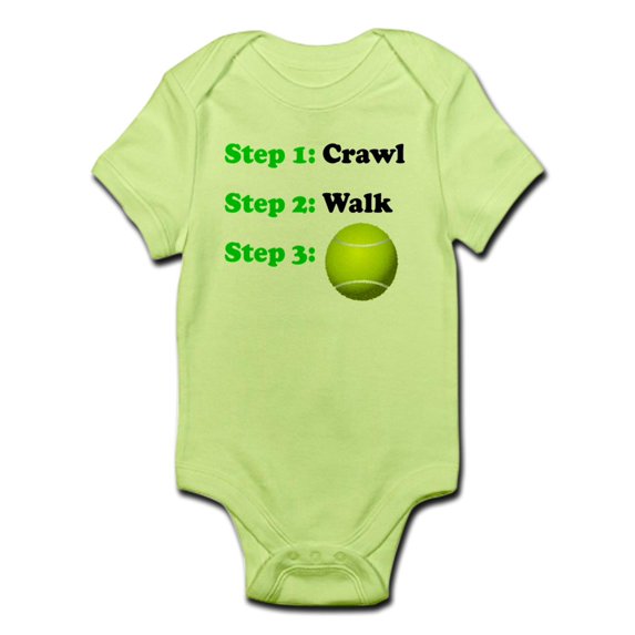 CafePress - Crawl Walk Tennis Body Suit - Baby Light Bodysuit
