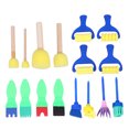 thumbnail image 3 of TAILTOSS 16 Pcs Sponge Finger Painting Kit Assorted Color Wooden for Home Use, 3 of 6