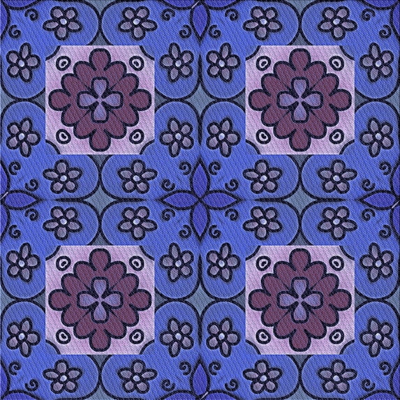 Ahgly Company Machine Washable Indoor Square Transitional Light Slate Blue Area Rugs, 8' Square