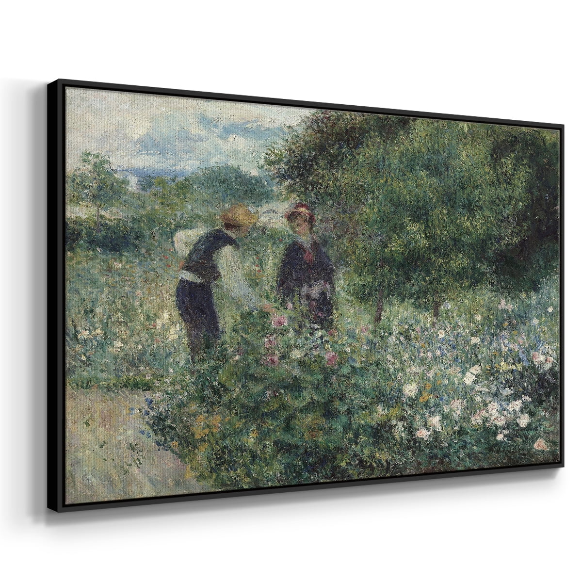 Vintage Botanical Print-LVIII By Wexford Home Framed in Black Wood Gallery Wrapped Canvas 27 in. x 41 in.