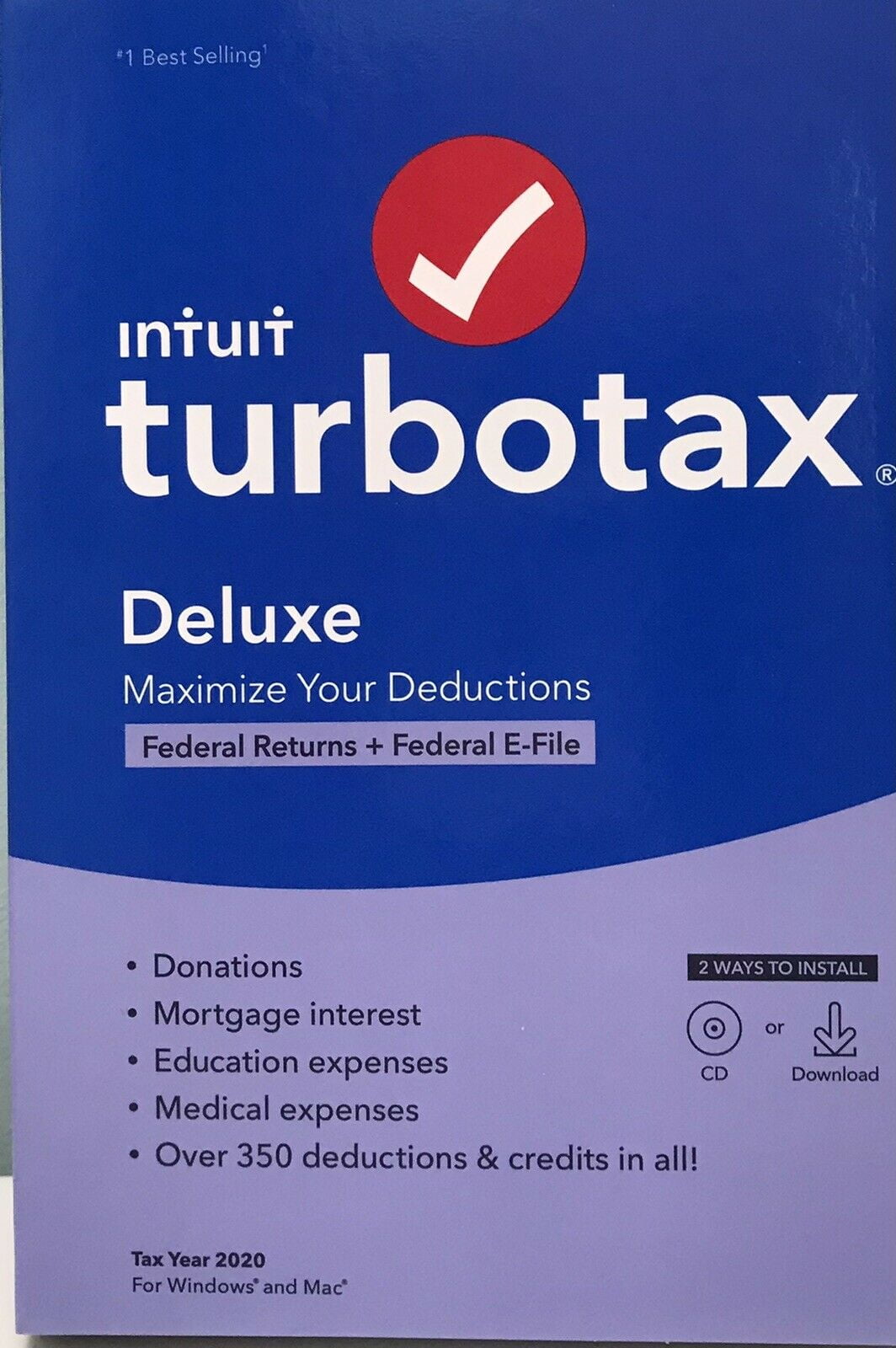 Intuit TurboTax Deluxe Federal + EFile 2020