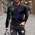 thumbnail image 2 of Odeerbi Long Sleeve Graphic T-Shirts for Men Daily 3D printing T-Shirt 2025 Casual Cross printing Tops Blouse Black, 2 of 4