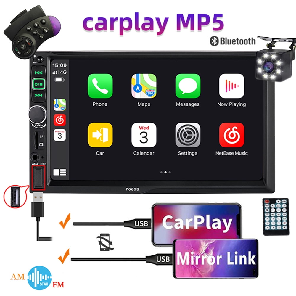 Double Din Car Stereo Audio Receiver Compatible with IOS Carplay and