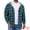 Blue Green, variant on DARING DIVA Men's Fleece Lining Drawstring Hooded Plaid Shirt Jacket M Black White