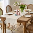 thumbnail image 4 of Easter Table Runner 72 Inches Long for Kitchen Dining, Spring Country Pastoral Rabbit Floral Herbs Dresser Scarf Farmhouse, Dining Table Decorations for Wedding/Parties, 16 x 72 In, 4 of 8