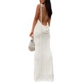 thumbnail image 3 of Vestido largo sexy con tirantes finos y espalda descubierta para mujer, vestido de fiesta ajustado con cordones, vestido Halter de noche para discoteca, 3 of 5