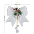 thumbnail image 2 of Holzlrgus 4pcs Christmas Bow, Silver Wreaths Bows, Large Glitter Ribbon Bow Tie, Large Xmas Bows, Wreath Ornament Decor for Christmas Tree Party Gift, 9.8 x 11.8, 2 of 6