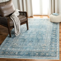 SAFAVIEH Victoria Bethanie Floral Bordered Area Rug, Blue/Ivory, 5' x 8'