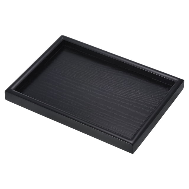 Uxcell Wood Serving Tray Rectangular Platter Tea Coffee Snack Candle Plate for Home Kitchen 10x7 Inch