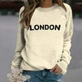 thumbnail image 4 of London Sweatshirts for Women 2025 Long Sleeve Crewneck Graphic Sweatshirt Pullover Tops Fall Winter Outfits Streetwear, 4 of 5