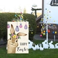 thumbnail image 2 of LAMIRO Easter Bunny Garden Flag 12.5x18 Double Sided Burlap,Small Vertical Easter Egg Rabbit Garden Yard Flags He is Risen for Religion Easter Spring Outdoor Outside Decoration (ONLY FLAG), 2 of 4