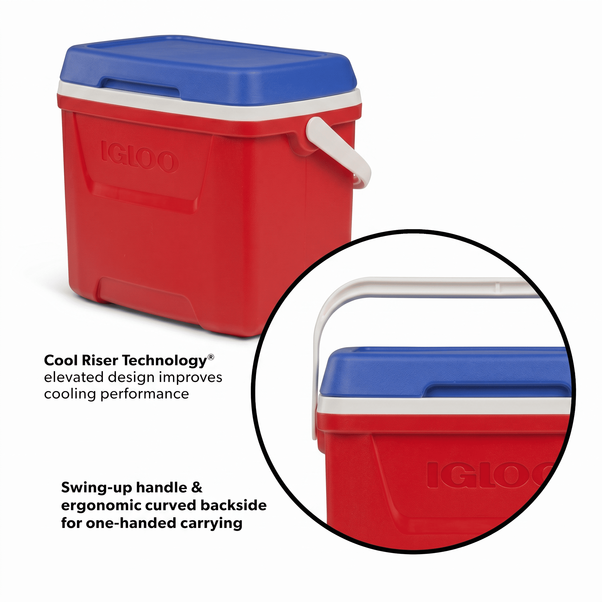 Igloo 28 QT Laguna Hard-Sided Ice Chest Cooler, Red White & Blue