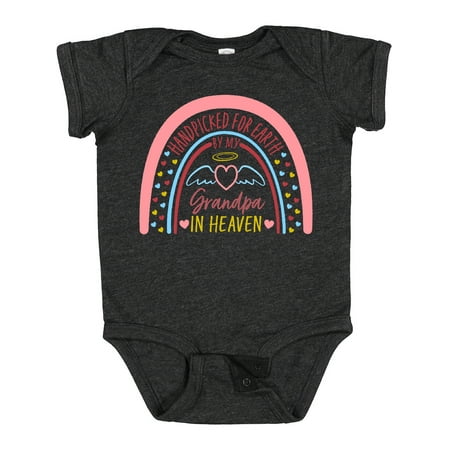

Inktastic Handpicked for Earth by My Grandpa in Heaven- Rainbow Gift Baby Boy or Baby Girl Bodysuit