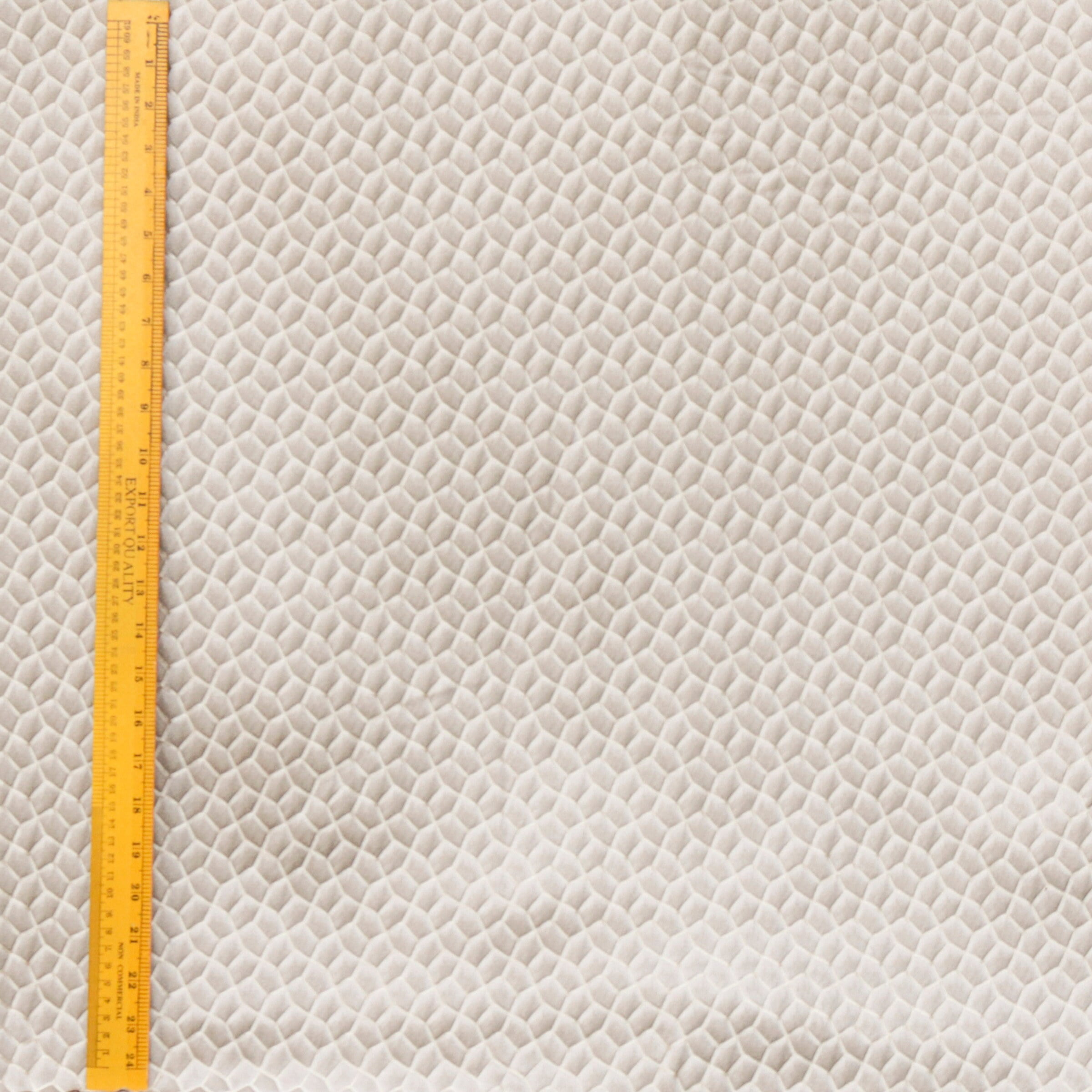 Fabric Mart Direct Cream Jacquard Weave Fabric By The Yard, 54 inches or 137 cm width, 19 Continuous Yards Cream Jacquard Fabric, Hexagon Geometric, Upholstery Drapery Curtain Wholesale Fabric