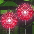 thumbnail image 1 of Luces solares para fuegos artificiales JjGoo, paquete de 2, 150 LED, rojas, impermeables, 1 of 2