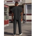 thumbnail image 5 of COOFANDY Men' 2 Pieces Outfits Casual Quarter Zip Polo Shirt and Jogging Pants Summer Tracksuits Set, 5 of 6