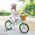 thumbnail image 4 of Costway 16" Kid Bicycle with Height-Adjustable Handlebar & Saddle Storage Basket Bell Green, 4 of 10