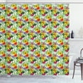 thumbnail image 1 of Jungle Shower Curtain, Tropical Plants Composition with Yellow Lily Chinese Hibiscus and Monstera Leaves, Fabric Bathroom Set with Hooks, 69W X 84L Inches Extra Long, Multicolor, by Ambesonne, 1 of 3