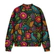 thumbnail image 5 of DISNIMO Floral Printed Women Sweatshirts Zip Up Jackets Long Sleeve Outwear V Neck Sweatshirts for Fall Winter, M, 5 of 7