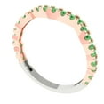 thumbnail image 2 of 0.36 ctw Wedding Band for Women - 14K White/Rose Gold Simulated Green Diamond Stackable Eternity Ring, 2 of 6
