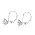 thumbnail image 6 of Mauli Jewels 14K Rose, White & Yellow Gold 0.25 CTW Round Lab Grown White Diamond 3-Prong Martini Leverback Earrings for Women, 6 of 9