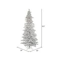 thumbnail image 3 of Vickerman 6.5' Flocked White Slim Artificial Christmas Tree, Warm White LED Lights, 3 of 5