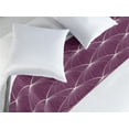 thumbnail image 2 of Art Deco Bed Runner, Striped Circular Shapes and Lines Globe Inspired Modern Style Geometric Look, Decorative Accent Bedding Scarf for Hotels Homes & Guest Rooms, King, Purple and White, by Ambesonne, 2 of 3