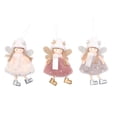 thumbnail image 4 of Lssam Soft Angel Christmas Ornaments - Cute Baby Doll with Furry Hat & Cloth for Little Girls, Pink White Grey Tree Decor, Handmade Holiday Party Decorations, 4 of 8