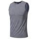 thumbnail image 3 of Camiseta sin mangas deportiva de cuello redondo para hombre, de color liso, sin mangas, estampada, de entrenamiento, de poliéster, 3 of 4