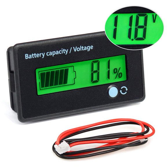 Medidor de voltaje de capacidad de batería FIXITOK DC 12V-84V (verde)