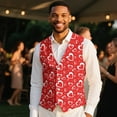 thumbnail image 4 of Yuyamidu Red Hearts Men's Suit Vest Slim Fit Formal Dress Waistcoat Valentine's Day Casual Business Vests for Suit or Tuxedo with Adjustable Back Strap, Size 3XL, 4 of 7