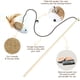 thumbnail image 2 of 1 varita de juguete para gatos, varita de juguete de madera natural para gatos con palos de plata para gatos, varita de plumas de gato interactiva para gatos de interior, juguete de poste de gato, 2 of 5
