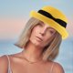 thumbnail image 3 of FELTECHELECTR Sombrero de paja con ala ancha enrollable y lazo para mujer y niña, ideal para el verano, para playa (amarillo), 3 of 5