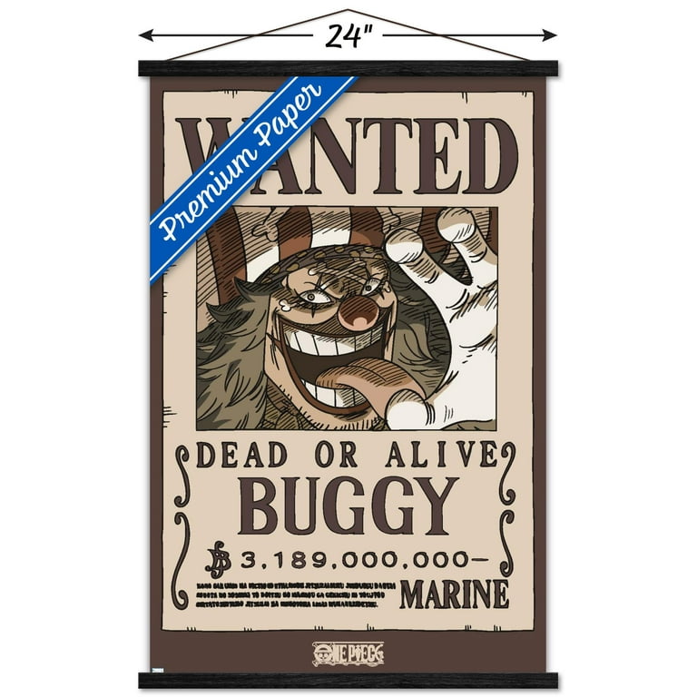 One Piece - Buggy Wanted Poster Wall Poster with Magnetic Frame